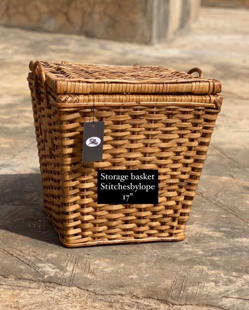 Handmade Cane Storage Basket Stitchesbylope
