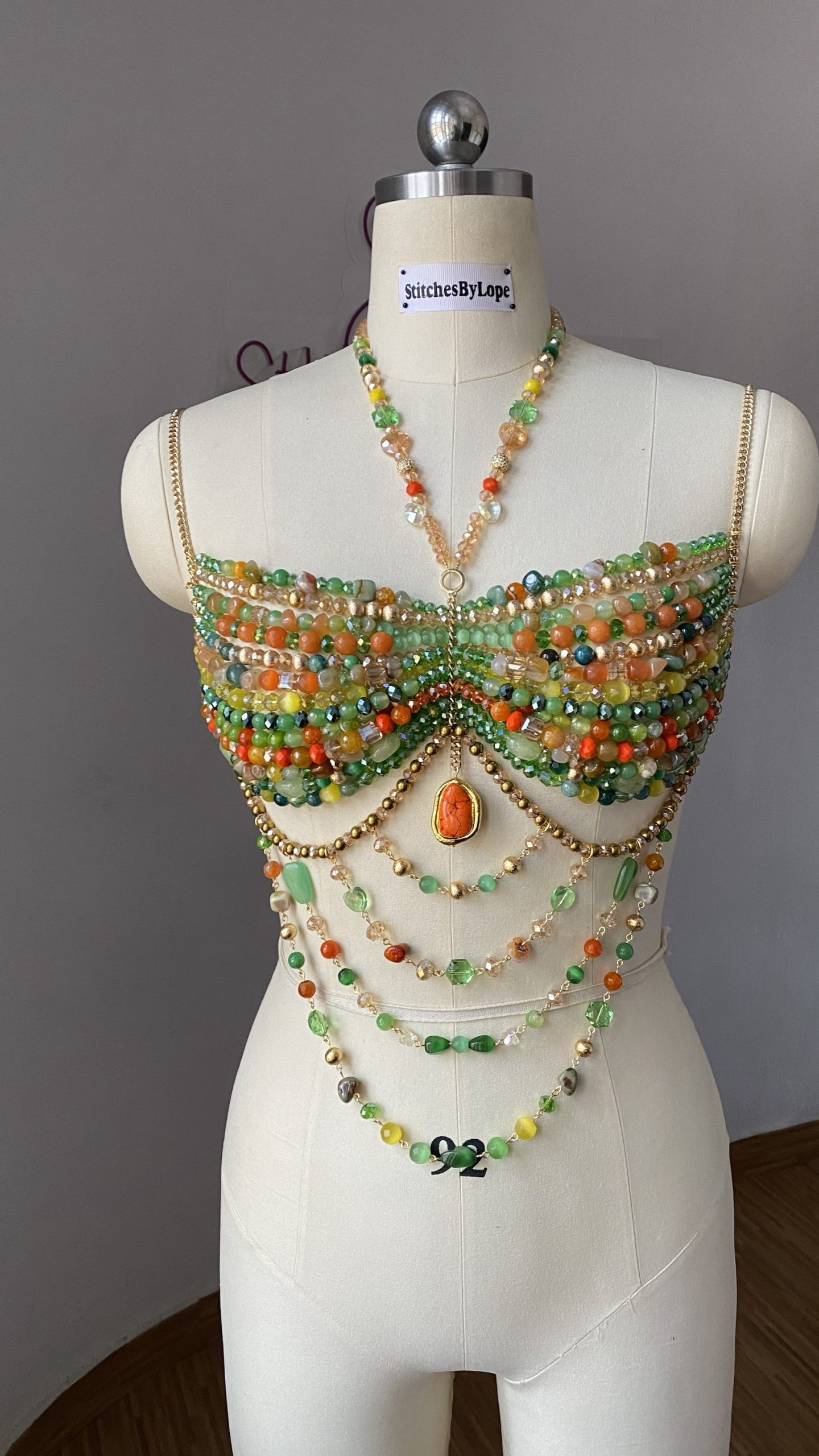 Blue-Green Gemstone Bralette