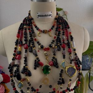 Death Becomes Her Beaded Necklace Top
